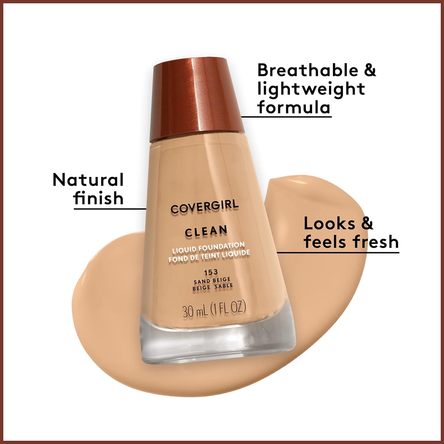 Clean Makeup Foundation Creamy Natural 120, 1 Oz (Packaging May Vary)